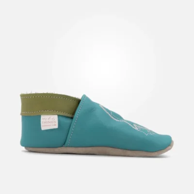 scarpine-primi-passi-turchese-pinguino-lato-dx