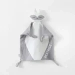 Doudou volpe in mussola di cotone grigio chiaro con nome personalizzato